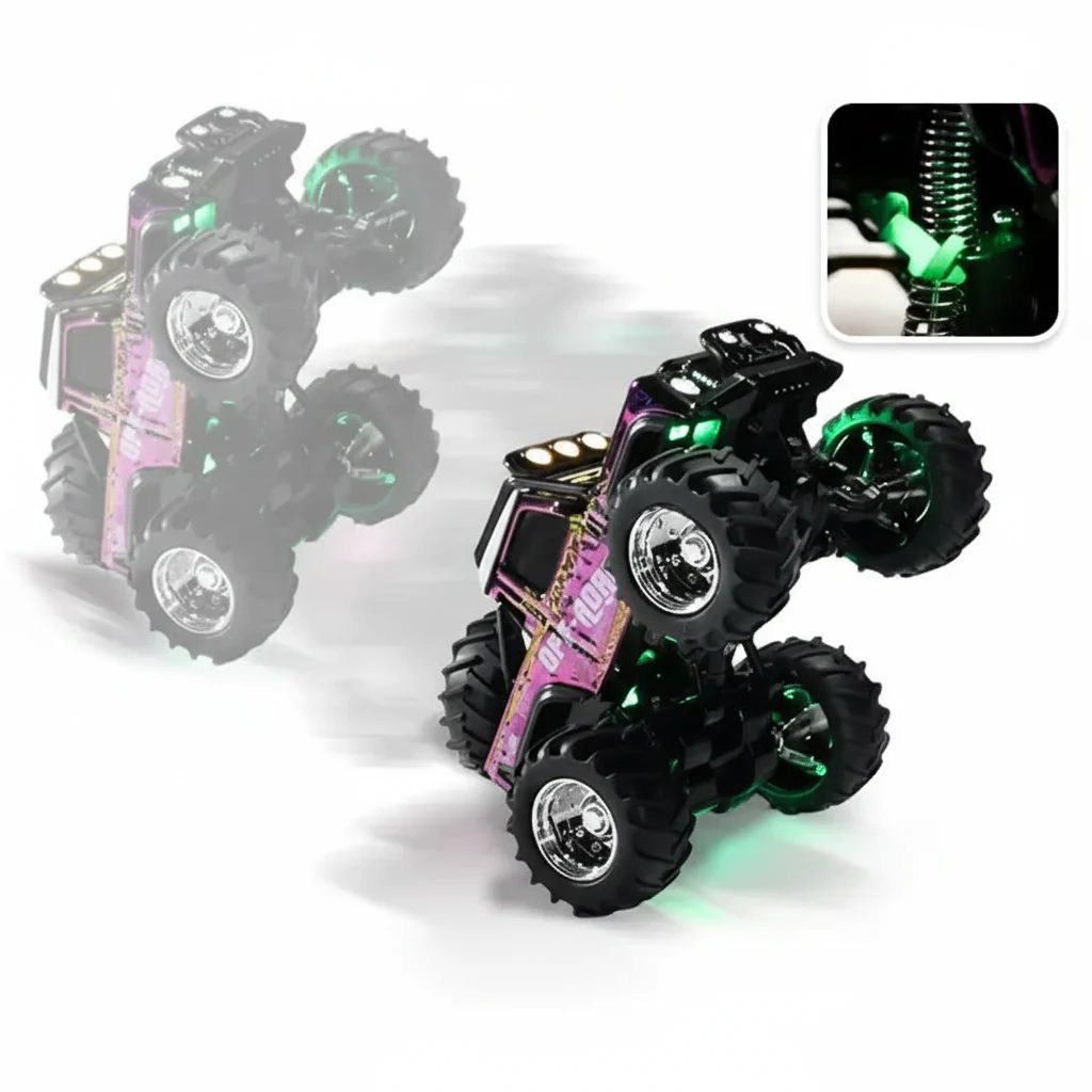 1:64 Mini RC Monster Truck — App + 2.4GHz, LED Lights — 4×4 Mini