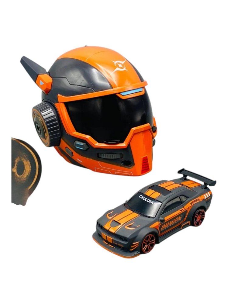 1:64 4WD Helmet-Remote RC Drift Car — Metal, LED, App Control — Metal Alloy Body