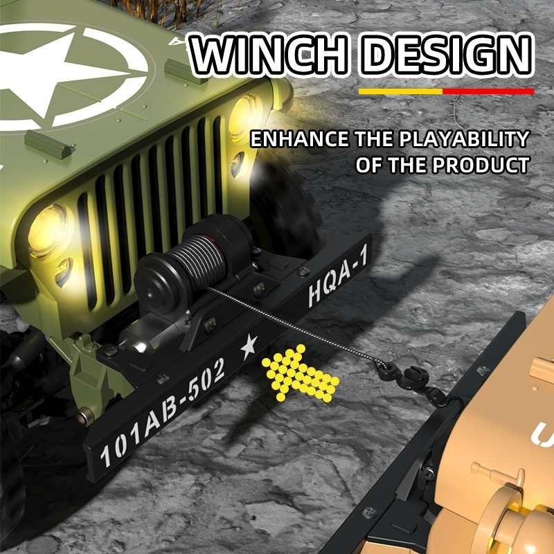 HG4-58 Willys Military Jeep 1:14 FULL METAL BODY 4WD RTR RC Crawler — 4WD