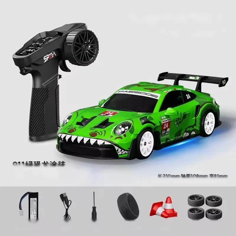 1:43 4WD Gyro RC Drift Car — 911 GT3 RS Dinosaur Edition — Gyroscope