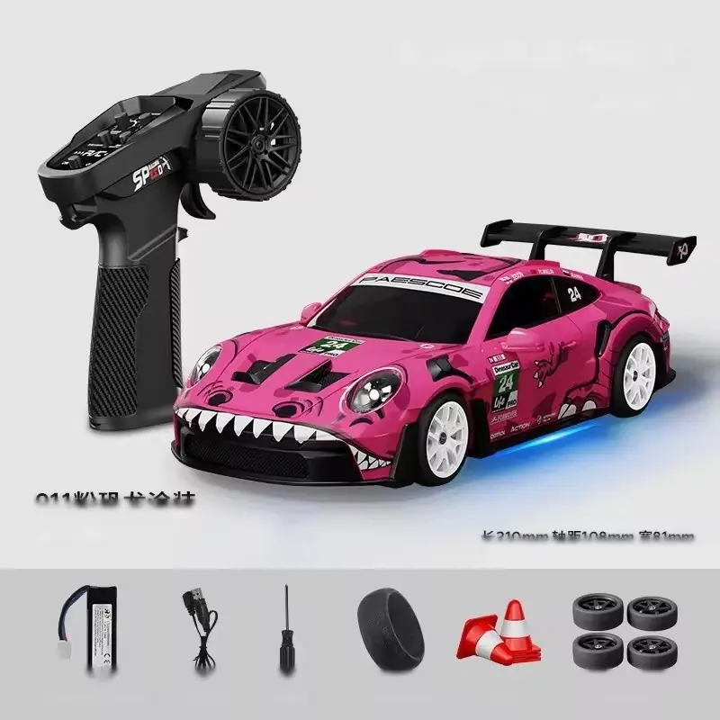 1:43 4WD Gyro RC Drift Car — 911 GT3 RS Dinosaur Edition — 2.4GHz proportional
