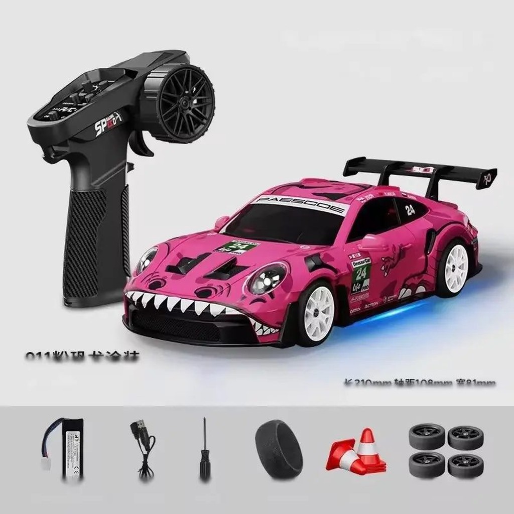 1:43 4WD Gyro RC Drift Car — 911 GT3 RS Dinosaur Edition — Gyro Drift