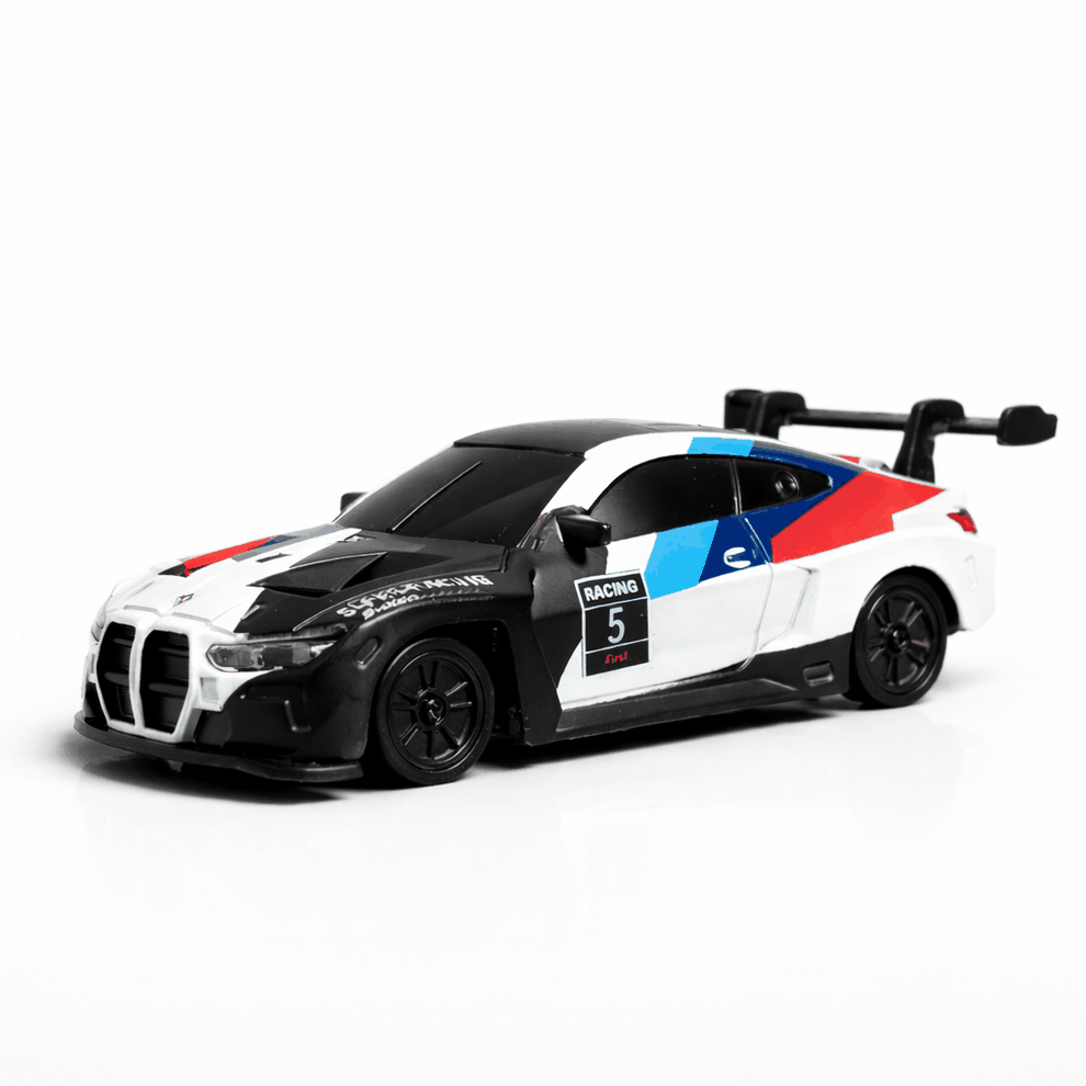 1:43 4WD Gyro RC Drift Car — BMW M4 Racing Livery (Alloy, LED)