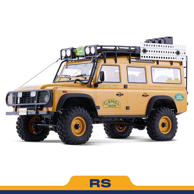 FMS FCX10 1:10 Land Rover Camel Trophy Edition RS — RC Crawler (RTR) — Body per stock: Discovery / Range Rover / Defender 110