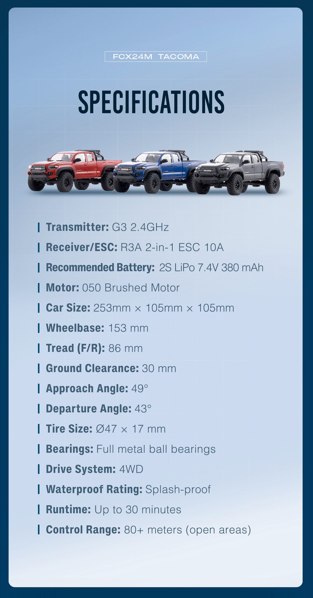 FMS FCX24M Toyota Tacoma 1:24 Scale 4WD RTR Rock Crawler — product photo 12