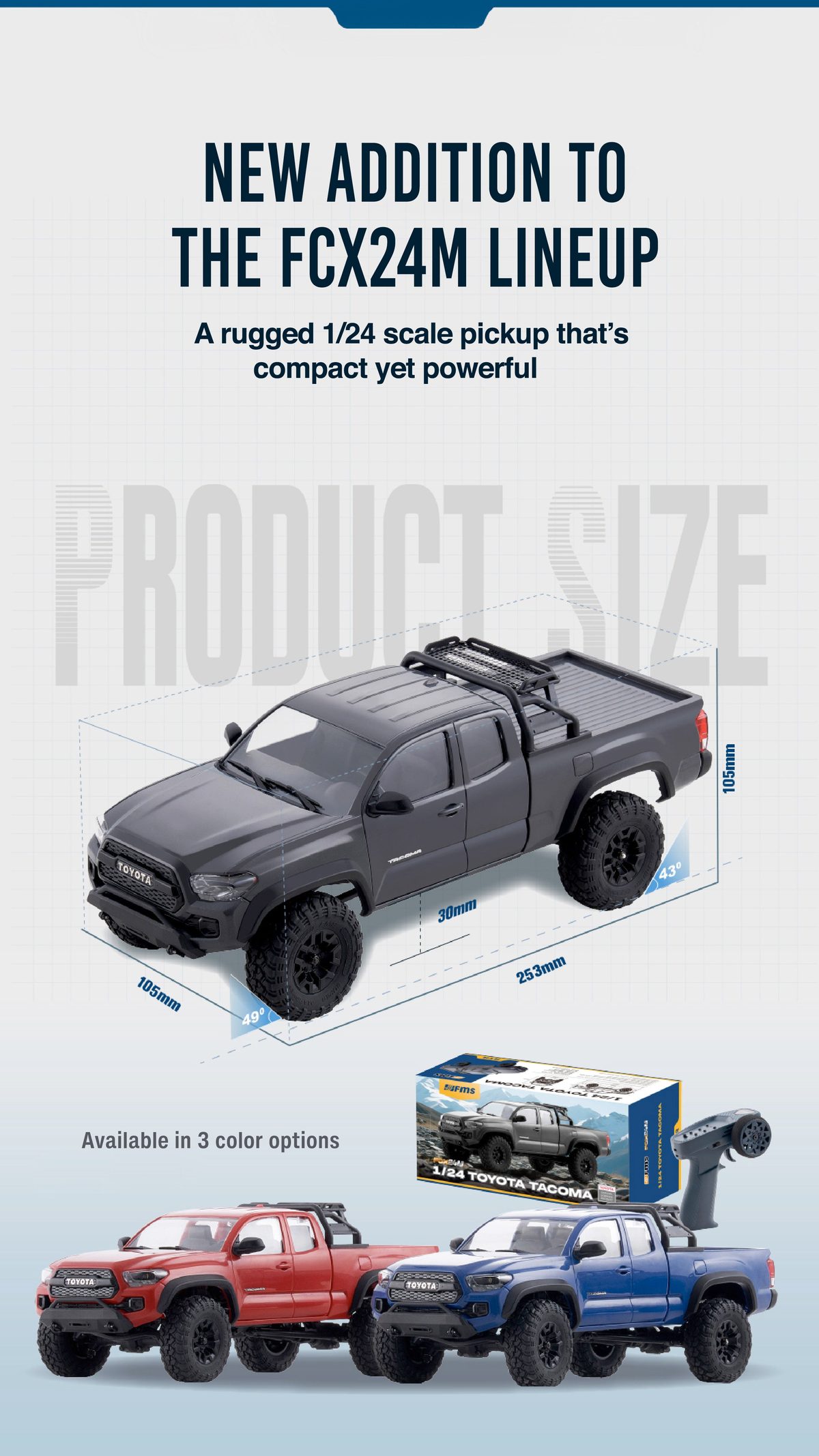 FMS FCX24M Toyota Tacoma 1:24 Scale 4WD RTR Rock Crawler — product photo 9