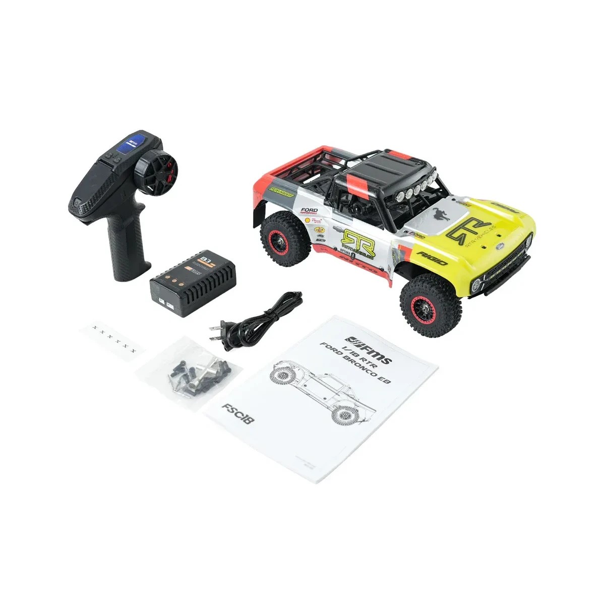 FMS FSC18 Ford Bronco RTR EB 1:18 Scale 4WD Brushless Short Course Truck — 4WD