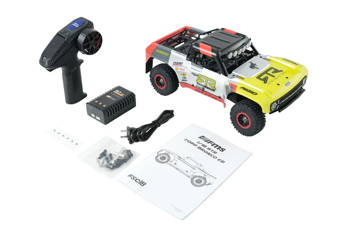 FMS FSC18 Ford Bronco RTR EB 1:18 Scale 4WD Brushless Short Course Truck — 4WD