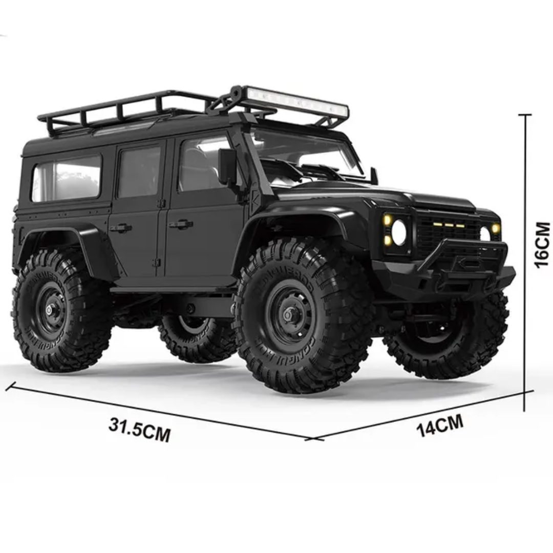 HB Toys R1607/08 1:16 Land Rover Defender 4WD RC Rock Crawler (RTR) — LED lights