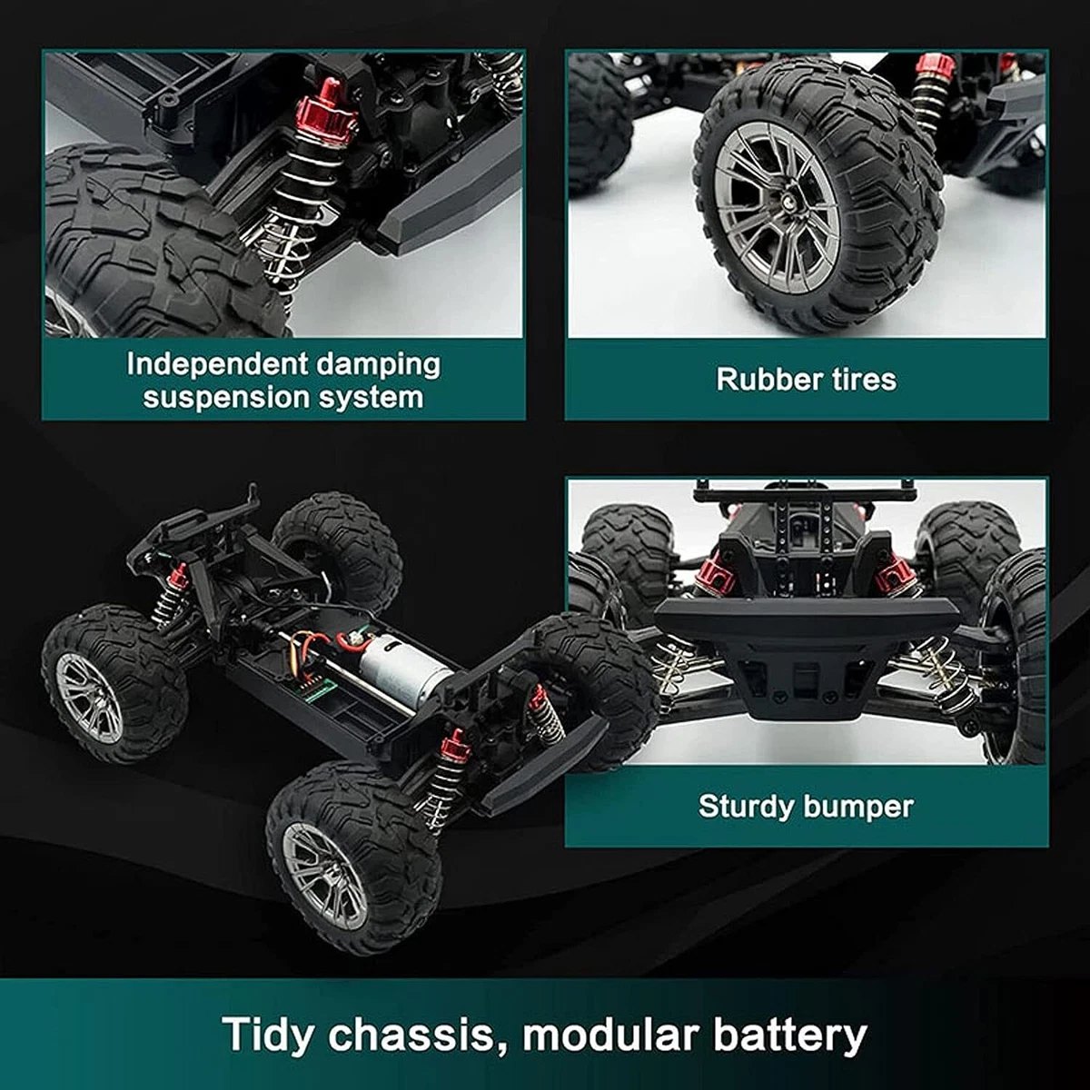 HOSHI N416 1:16 4WD RC Monster Truck — 33+ km/h, Splash-Proof (RTR) — 33+ km/h