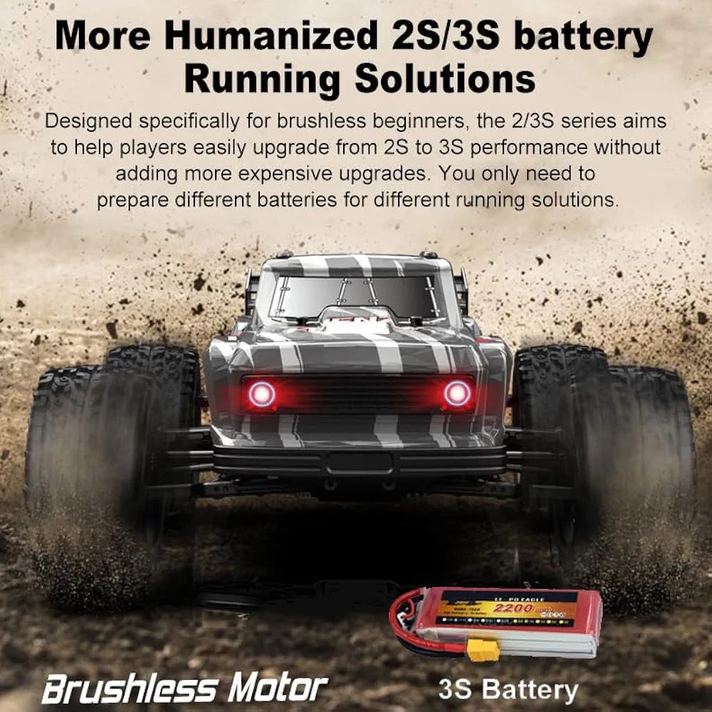 HOSHI N517A Frenzy 1:12 4WD Brushless RC Truggy — 70 km/h, Dual 3S (RTR) — Runs 2S or 3S — beginner-friendly dual battery solution
