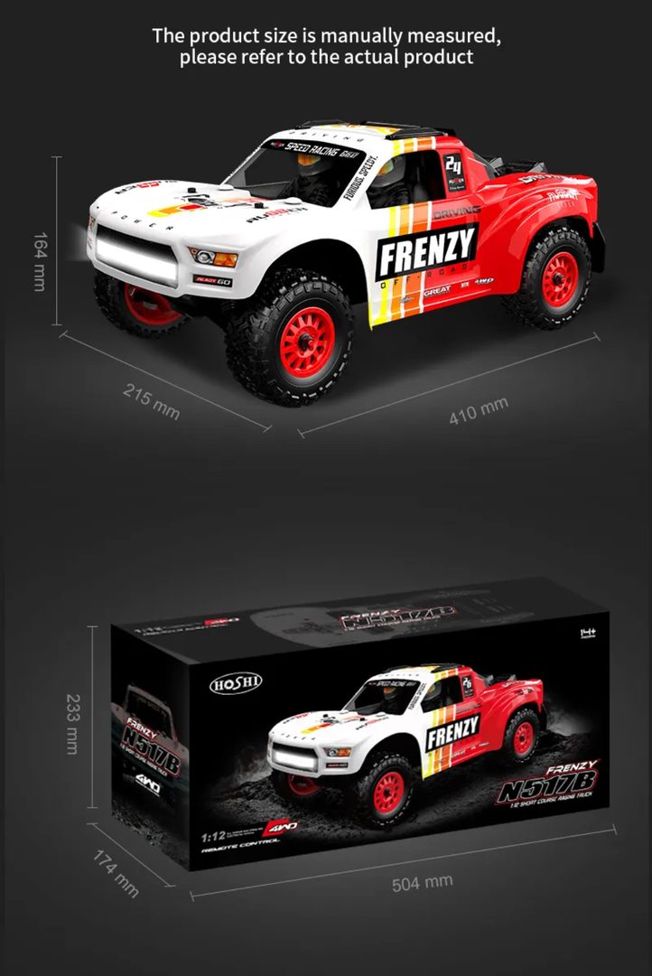 HOSHI N517B Frenzy 1:12 4WD Brushless Short Course Truck — 70 km/h, Carbon Chassis (RTR) — 4WD brushless — 70+ km/h