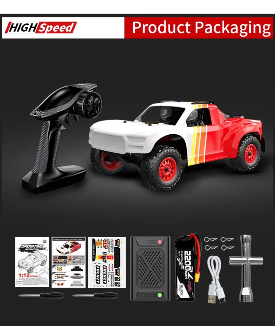 HOSHI N517B Frenzy 1:12 4WD Brushless Short Course Truck — 70 km/h, Carbon Chassis (RTR) — Lightweight carbon-fibre chassis plate