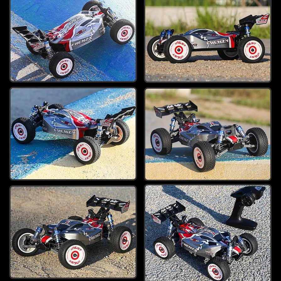 HOSHI N517C Frenzy 1:12 4WD Brushless RC Buggy — 70 km/h, Dual 3S (RTR) — Rear wing + rubber racing tyres