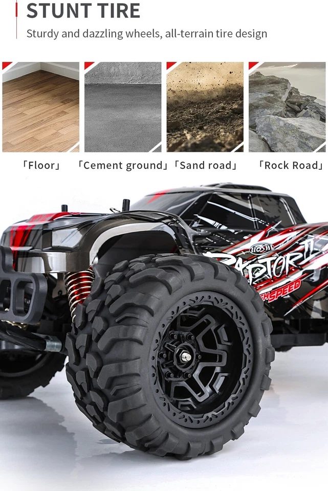 HOSHI N518 Raptor II 1:8 4WD Brushless RC Monster Truck — 100 km/h, 3670 Motor — Double head-up wheelie wheels