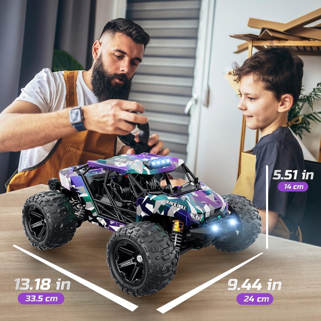 HOSPEED Black Hole 1:18 4WD RC Monster Truck — LED, IPX4 (RTR) — Metal gear differential