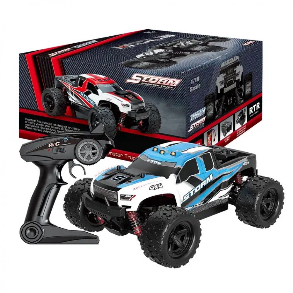 HOSPEED Storm HS18301 1:18 4WD RC Monster Truck — 36 km/h, LED (RTR)