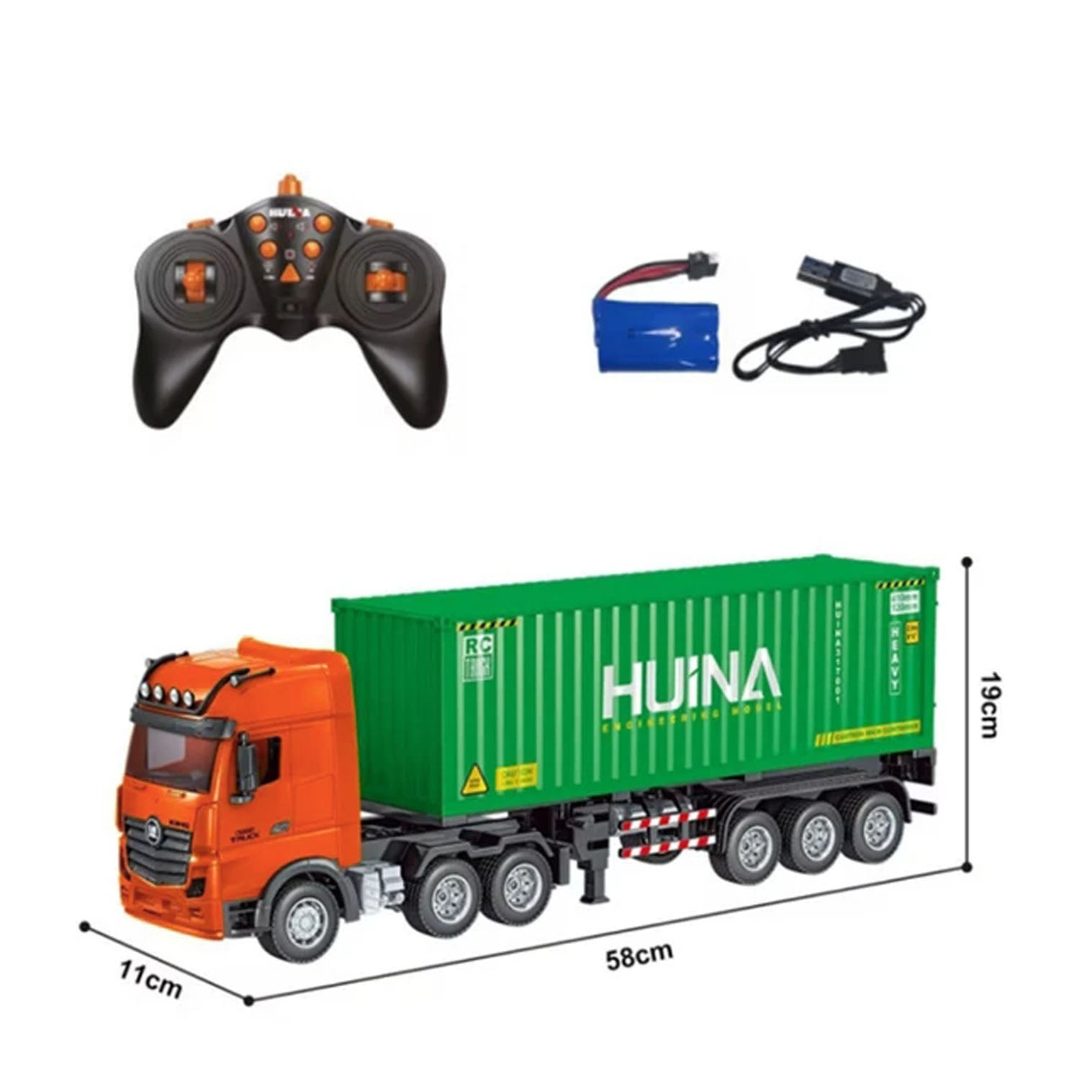Huina 1317 1:18 RC Container Truck — Detachable Trailer (RTR) — 1:18 scale container truck