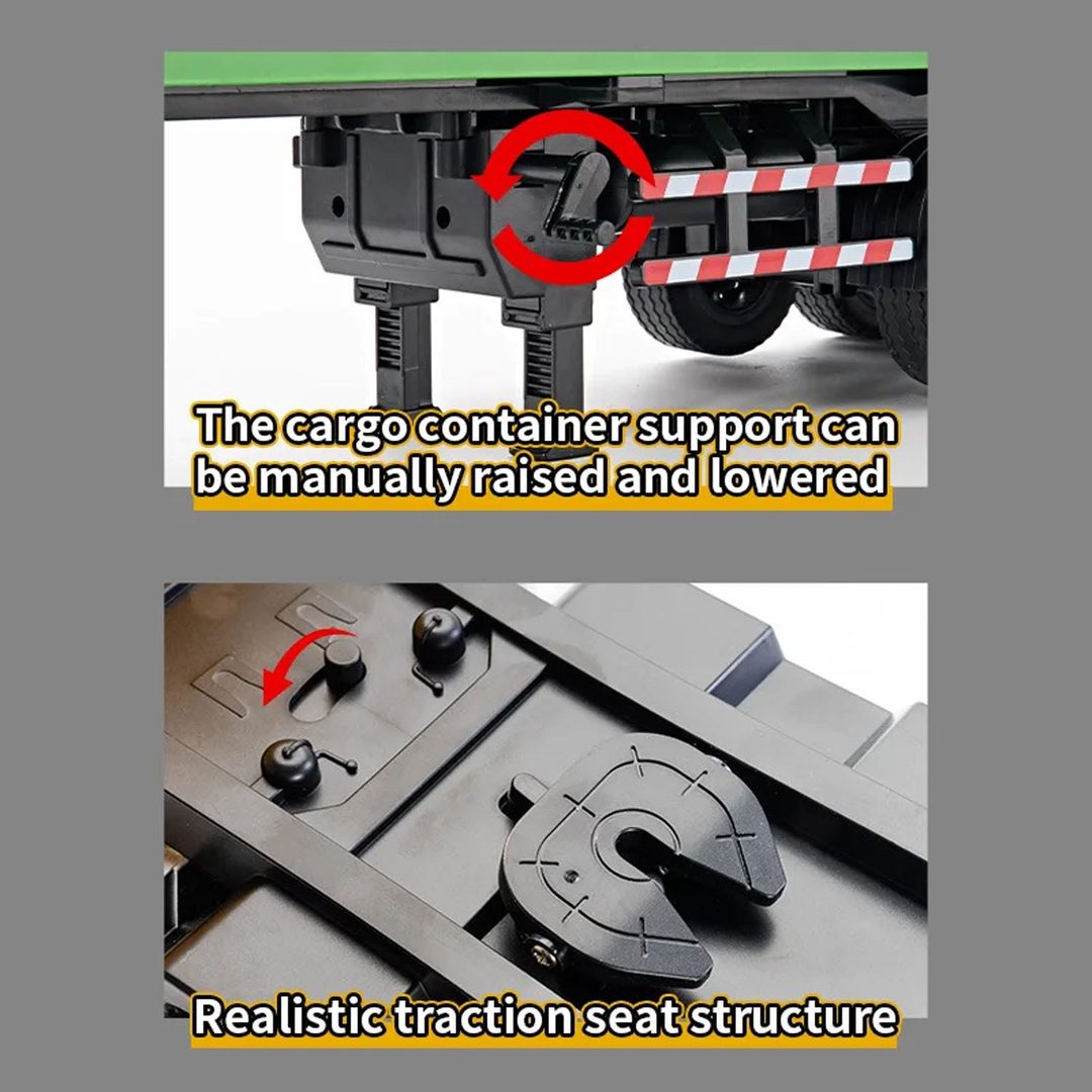 Huina 1317 1:18 RC Container Truck — Detachable Trailer (RTR) — 2.4GHz radio