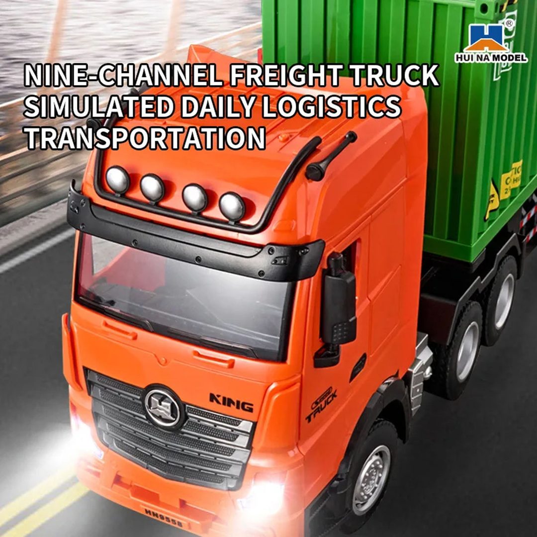 Huina 1317 1:18 RC Container Truck — Detachable Trailer (RTR) — Rechargeable battery — 20-30 min play per charge