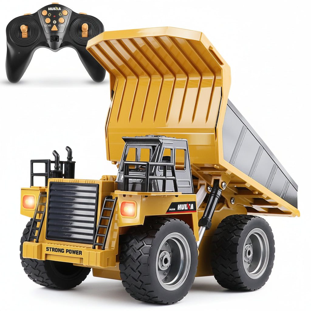 Huina 1533 1:18 RC Dump Truck — 9CH Semi-Alloy, One-Button Tipper