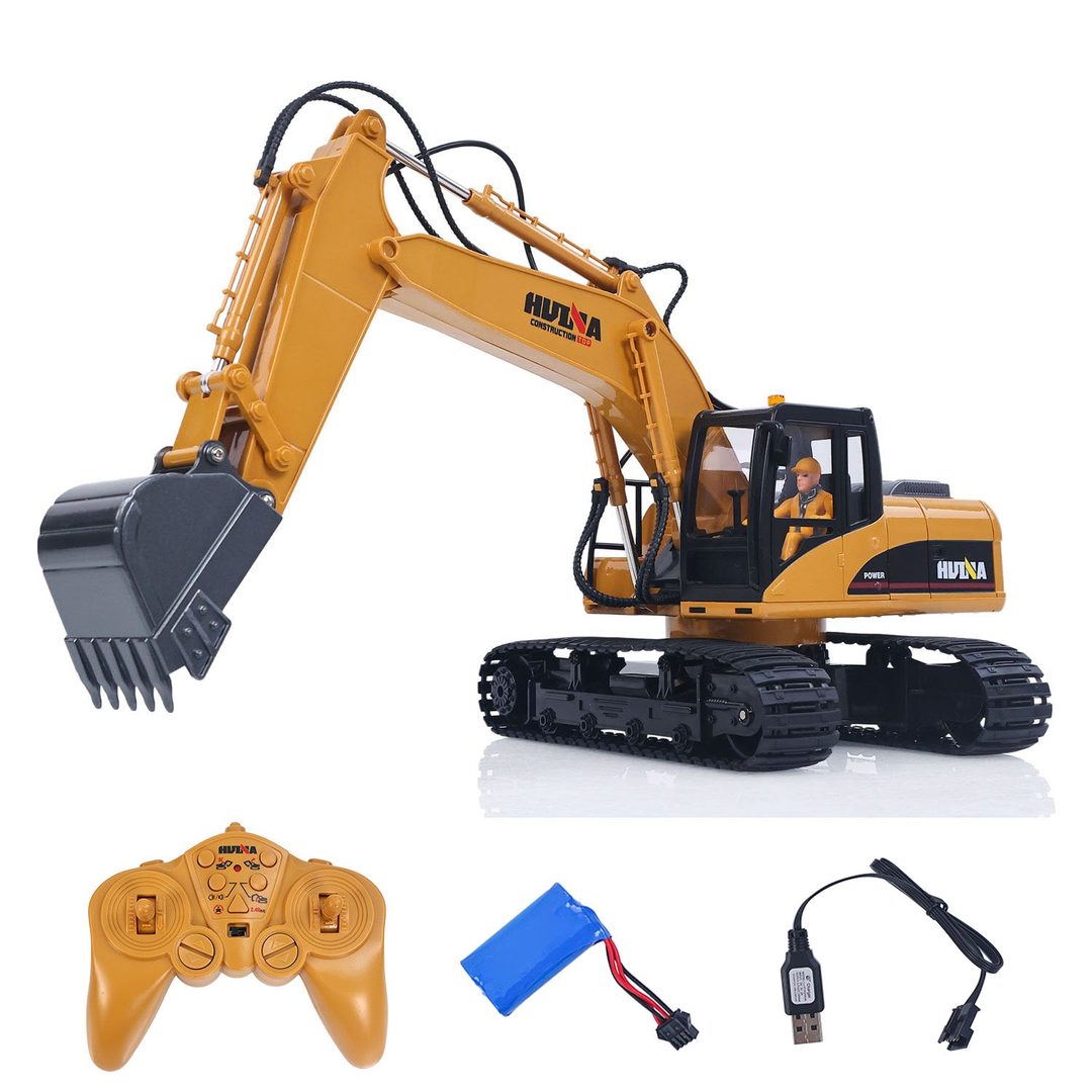 Huina 1535 1:14 RC Excavator — 15 Functions, Lights & Sound (RTR)