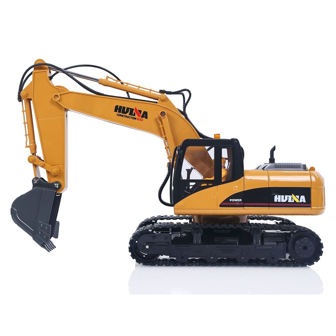 Huina 1535 1:14 RC Excavator — 15 Functions, Lights & Sound (RTR) — Working boom, arm and bucket — digs for real