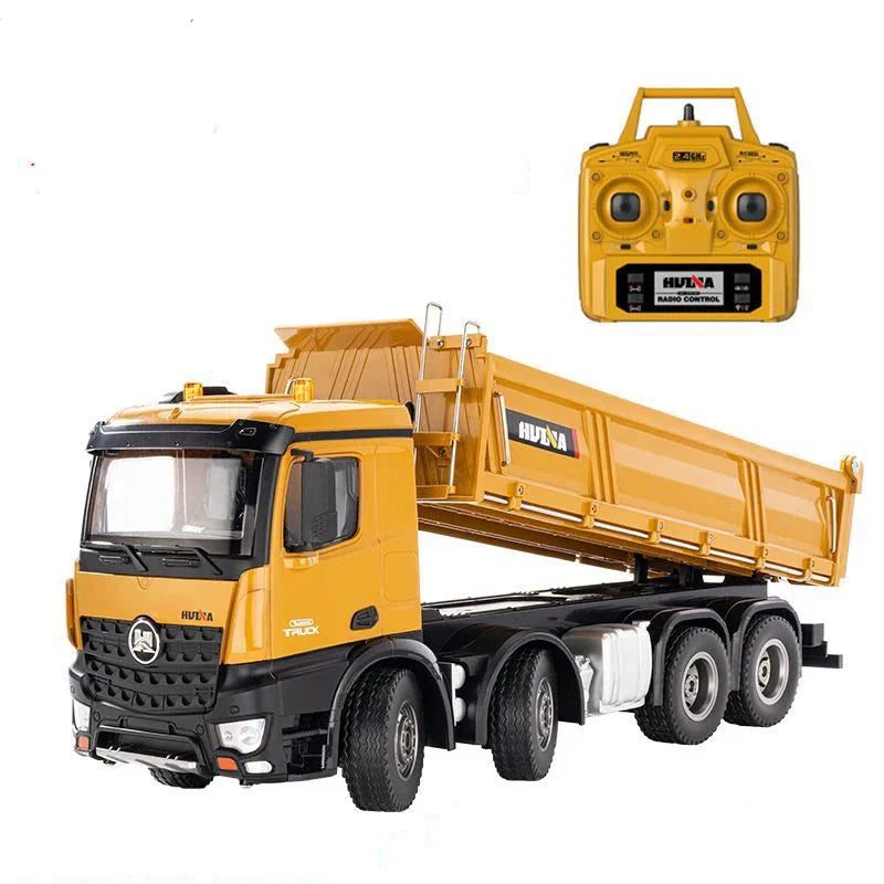 Huina 1536 1:14 RC Dump Truck — 8x4 Heavy Hauler, Full-Function Radio