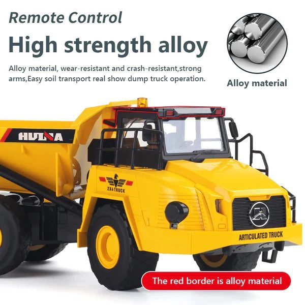 Huina 1553 1:16 RC Articulated Dump Truck — 9 Channel Alloy — Alloy body