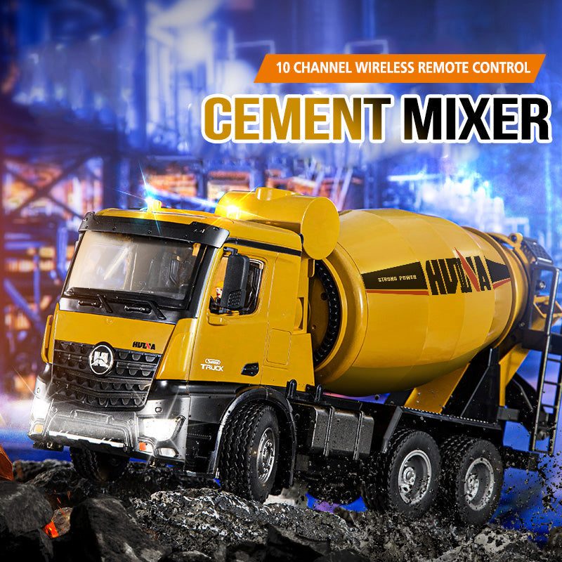 Huina 1574 1:14 RC Concrete Mixer Truck — Rotating Drum (RTR) — Big 1:14 scale concrete mixer truck