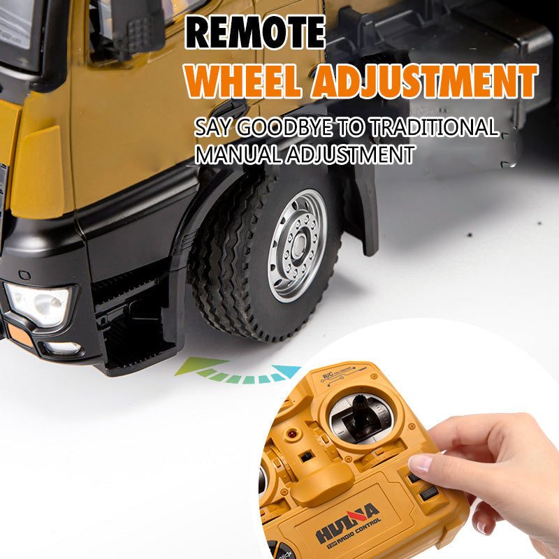 Huina 1574 1:14 RC Concrete Mixer Truck — Rotating Drum (RTR) — 10-function control