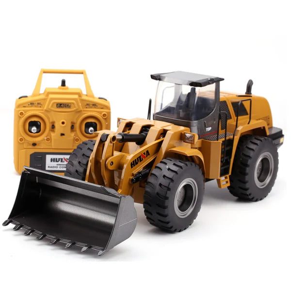 Huina 1583 1:14 RC Metal Wheel Loader — 22 Function Alloy Bucket — 1:14 scale