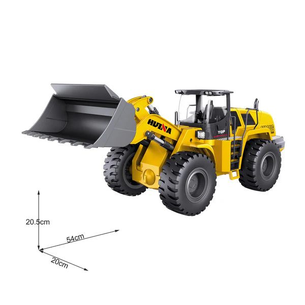 Huina 1583 1:14 RC Metal Wheel Loader — 22 Function Alloy Bucket — Articulated steering