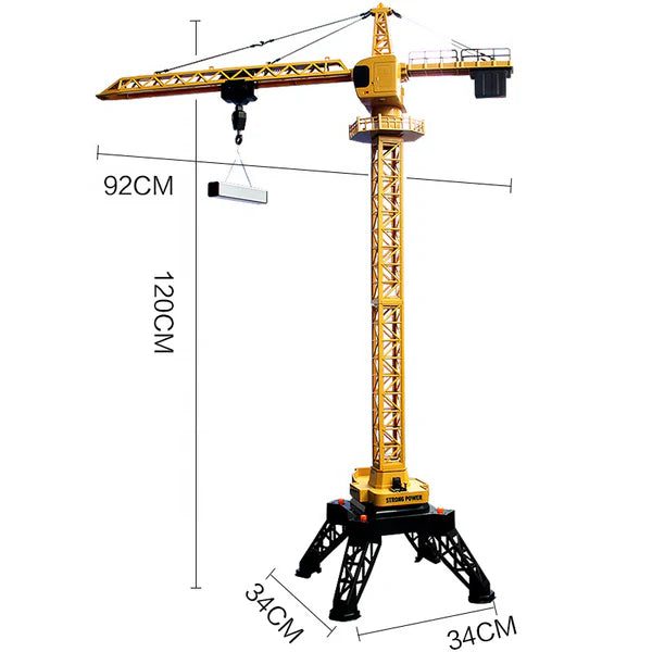 Huina 1585 1:14 RC Alloy Tower Crane — 12 Channel, 120cm Tall — 12 channel