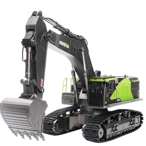 Huina 1593 1:14 RC Excavator Green — 22CH Metal Gear, Lead-Screw Digging