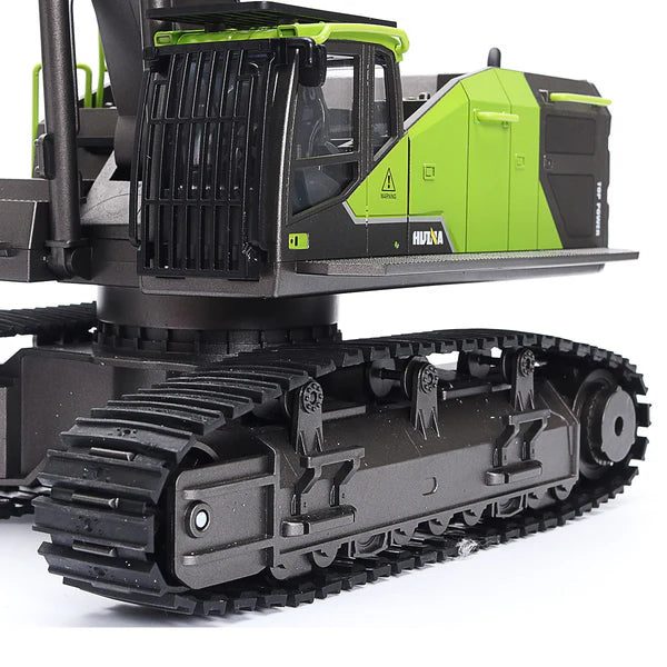 Huina 1593 1:14 RC Excavator Green — 22CH Metal Gear, Lead-Screw Digging — Lead-screw digging