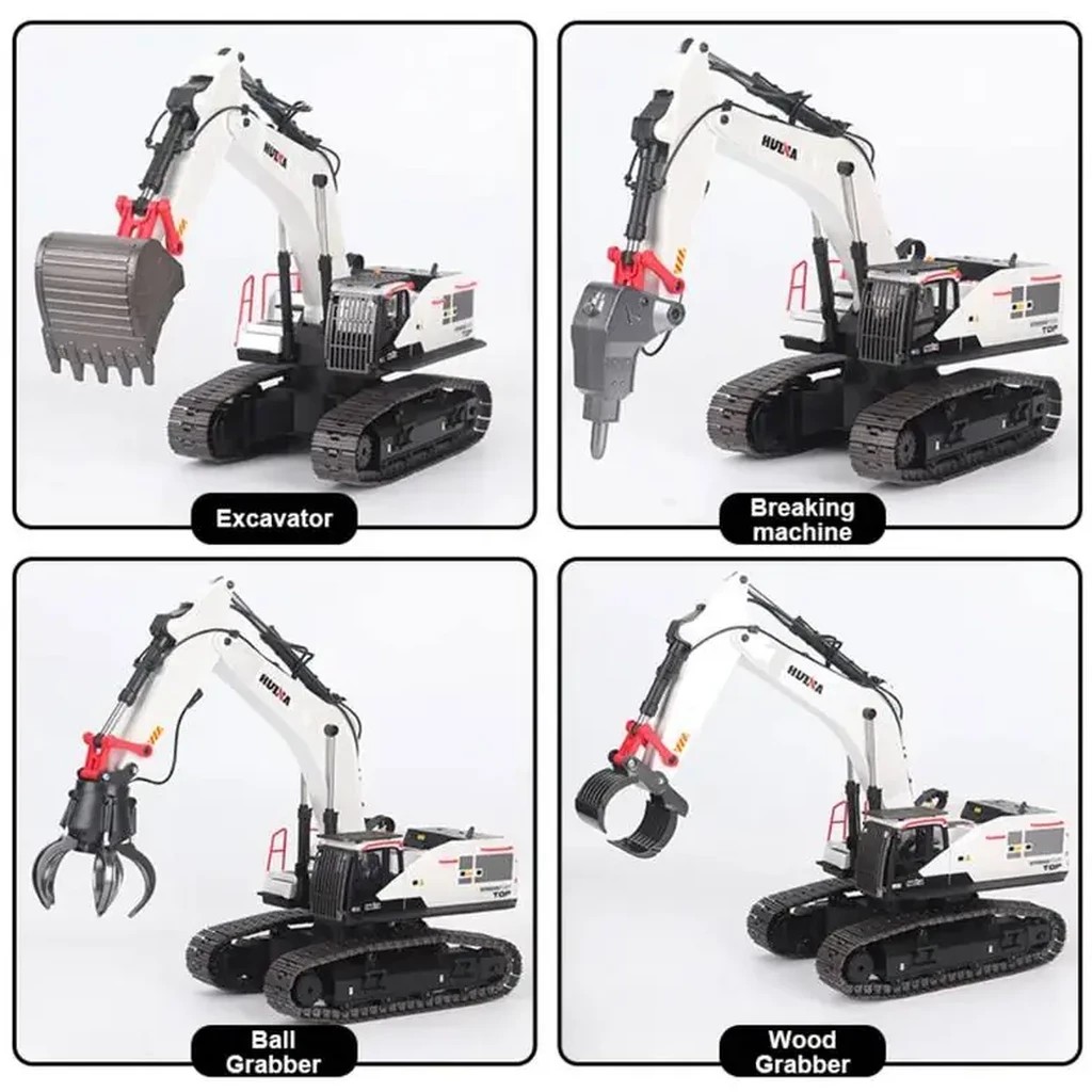 HuiNa 1594 1:14 22-CH Full-Alloy RC Excavator — 1:14