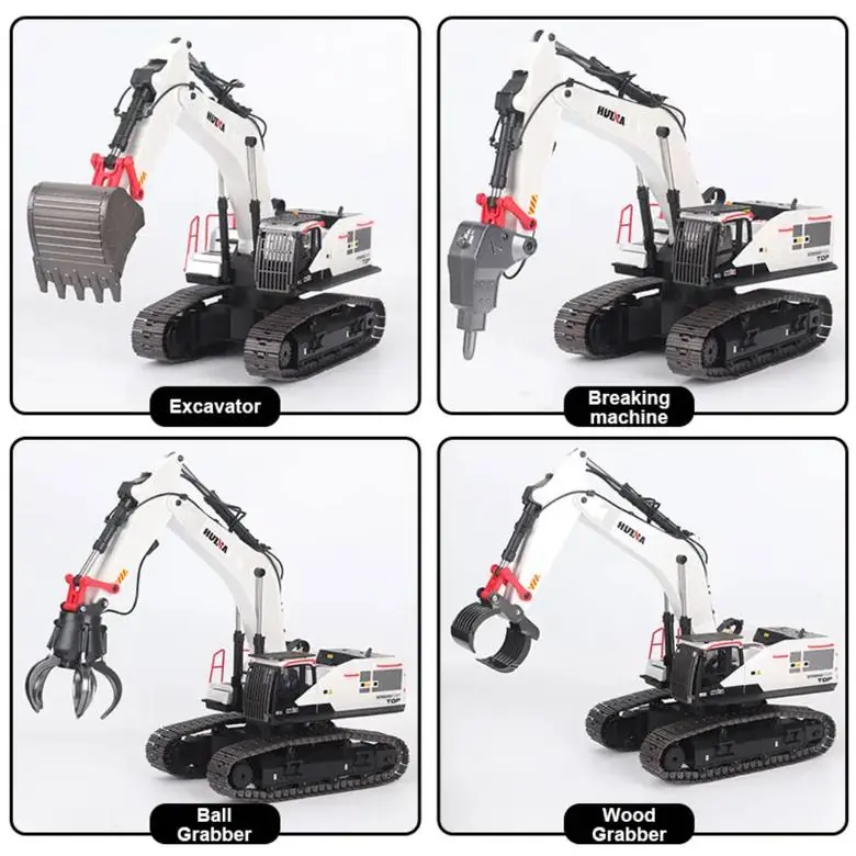 HuiNa 1594 1:14 22-CH Full-Alloy RC Excavator — 1:14