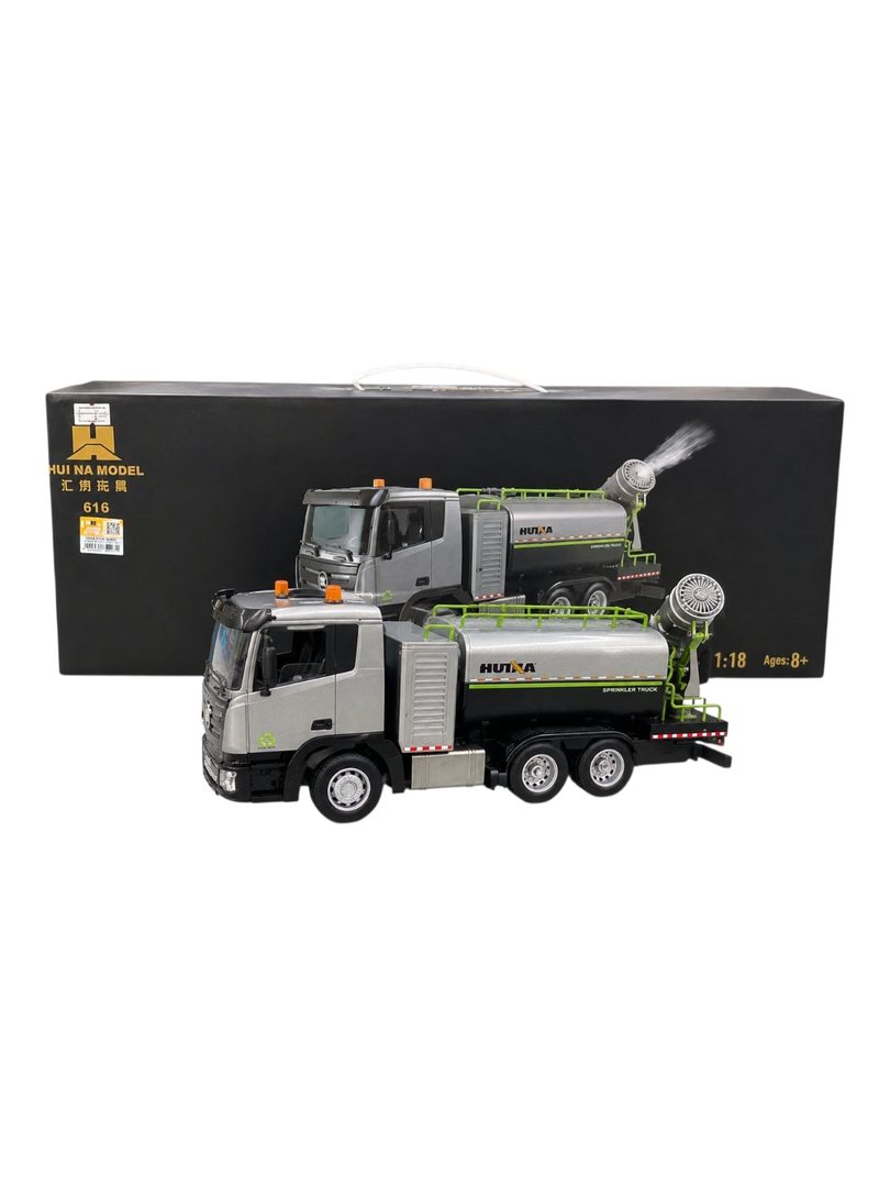Huina 616 1:18 RC Sprinkler Truck — Real Water Spray, LED (RTR) — 1:18 scale water tanker / sprinkler truck