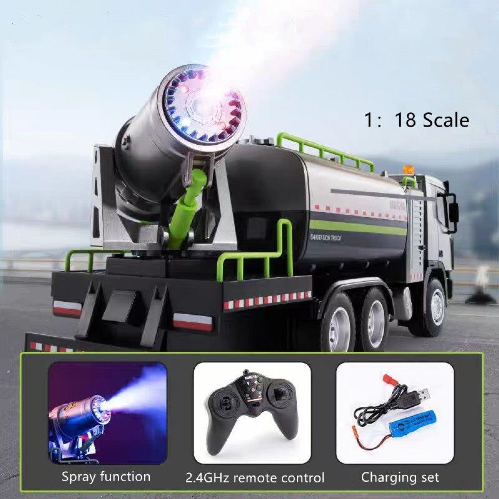 Huina 616 1:18 RC Sprinkler Truck — Real Water Spray, LED (RTR) — Full drive and steering