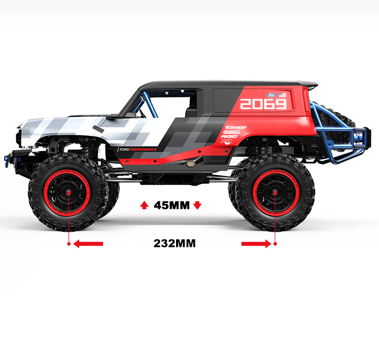MJX H12P 1:12 Ford Bronco R RTR Brushless RC Rock Crawler — Portal axles