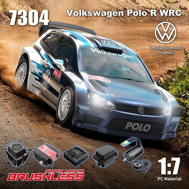 MJX Hyper Go 7304 (DC) 1:7 VW Polo R WRC Brushless RC Rally Car — 4S — 60-Day Preorder (RTR)