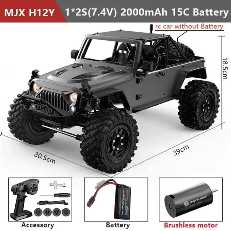 MJX Hyper Go H12Y+ 1:12 4WD FOC Brushless RC Crawler (RTR) — 1:12