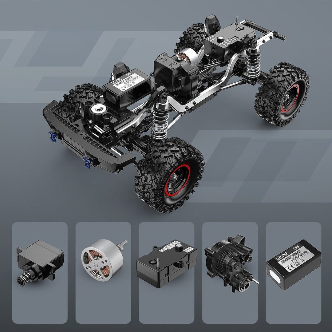 MJX Hyper Go H18P 1:18 Ford Bronco R Brushless RC Rock Crawler — Full metal drivetrain