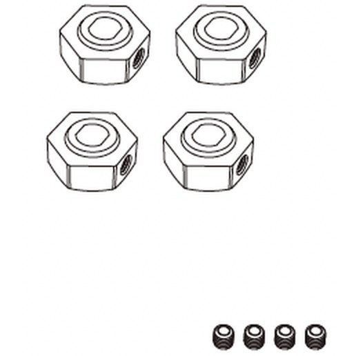 MJX 14207 / 14208 Spare Part 10440 — Wheel Hex Adapters (4 pcs)