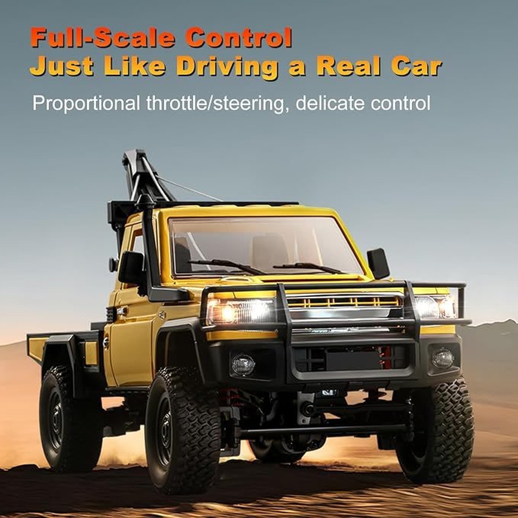 MN Model MN82T 1:12 LC79 4WD RC Crawler with Working Crane (RTR) — 4WD mid-drive