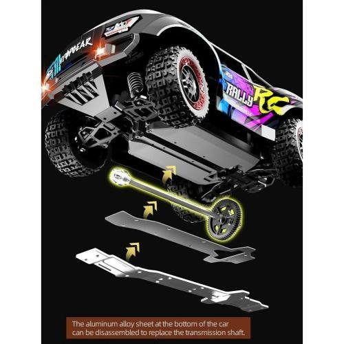 SCY Rally 1:16 4WD Brushed RC Rally Truck — Metal Diff & Driveshaft, LED (RTR) — Metal differential gear, metal drive shaft, metal steering assembly