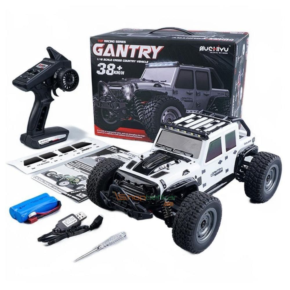 SCY 16103 Gantry 1:16 4WD RC Off-Road Truck — Jeep-Style Body, LED Lights (White, RTR)
