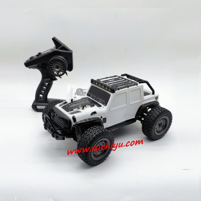 SCY 16103 Gantry 1:16 4WD RC Off-Road Truck — Jeep-Style Body, LED Lights (White, RTR) — 1:16 scale Jeep-style cross-country body