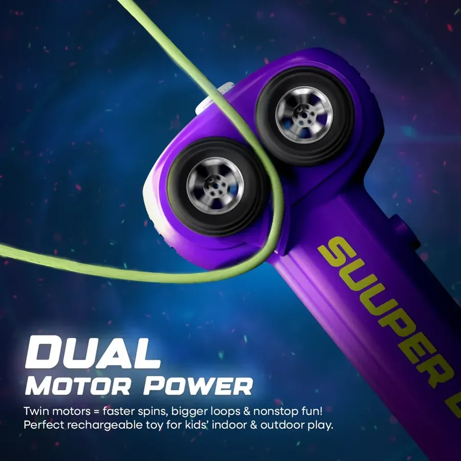 Super Looper USB-C Rechargeable Glow-in-the-Dark Rope Launcher — 3m string